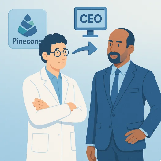 Pinecone (a vector database platform) changes its executive leadership.